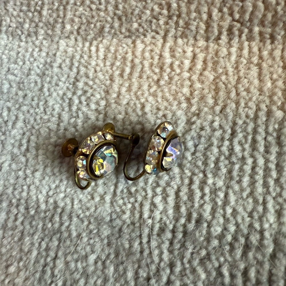 Sparkly Vintage Earrings and  Dachshund Brooch - Picture 3 of 10